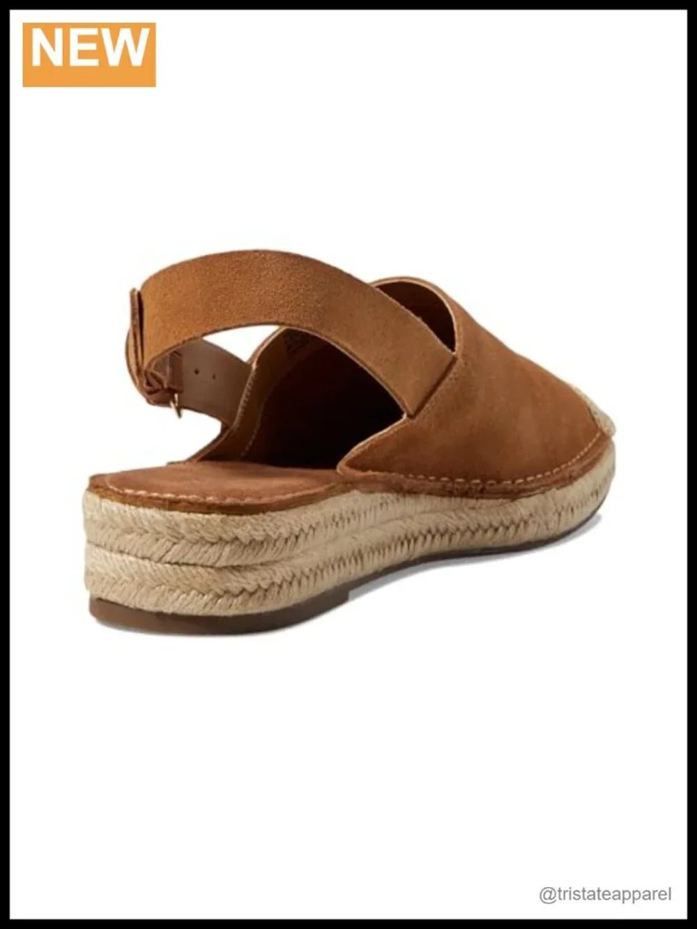 Suede Platform Sandal Closed Toe Slingback Buckle Strap